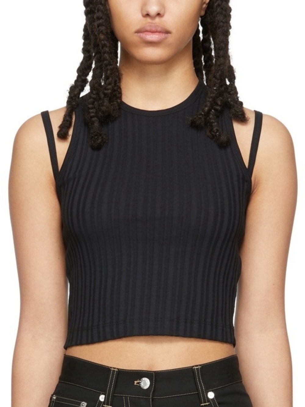 NWT Helmut Lang Rib Muscle T cropped tank black - Picture 2 of 6